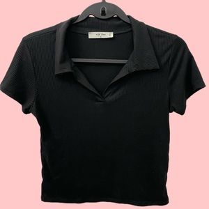 WILD LOVE- Little black cropped Tee